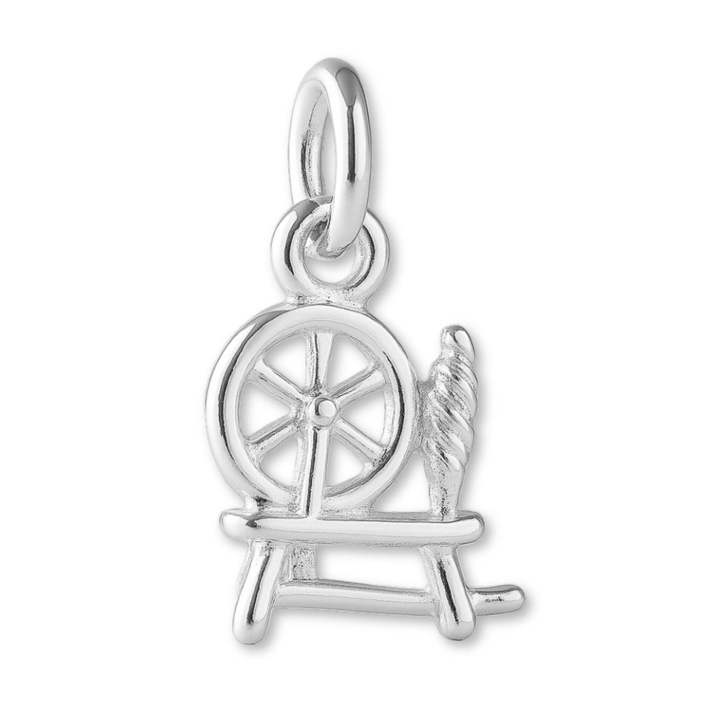 940 Argentium Silver - Mini Spinning Wheel Charm
