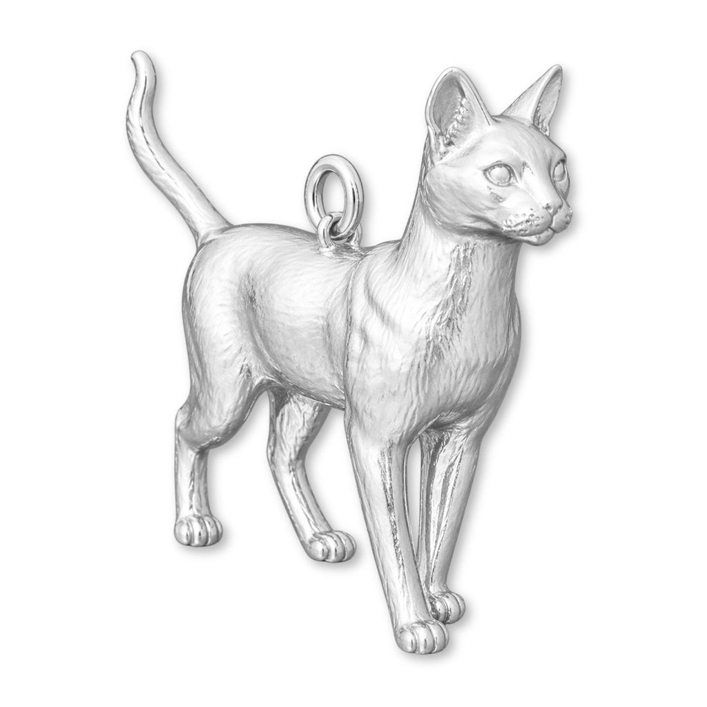 999 Pure Silver - Havana Brown Cat Charm