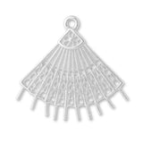 940 Argentium Silver - Handheld Lace Fan Charm