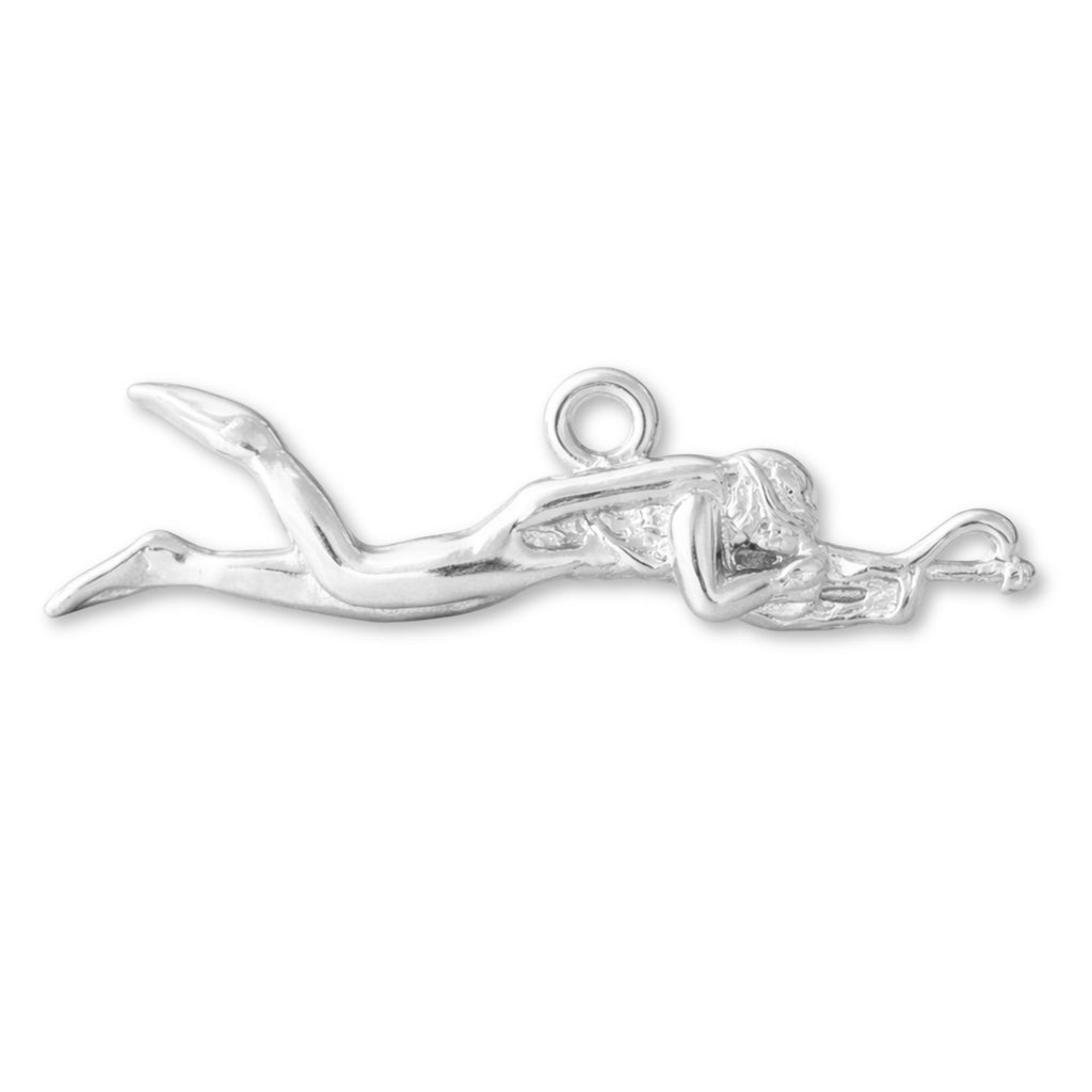 940 Argentium Silver - Spear Fishing Diver Charm