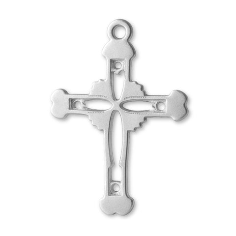 925 Sterling Silver - Ornate Open Crucifix Charm