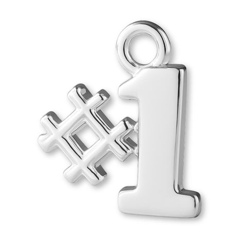 925 Sterling Silver - Number 1 Monogram Charm