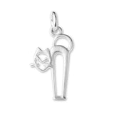 999 Pure Silver - Openwork Filigree Cat Charm
