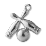 925 Sterling Silver - Bowling Ball and Pins Charm