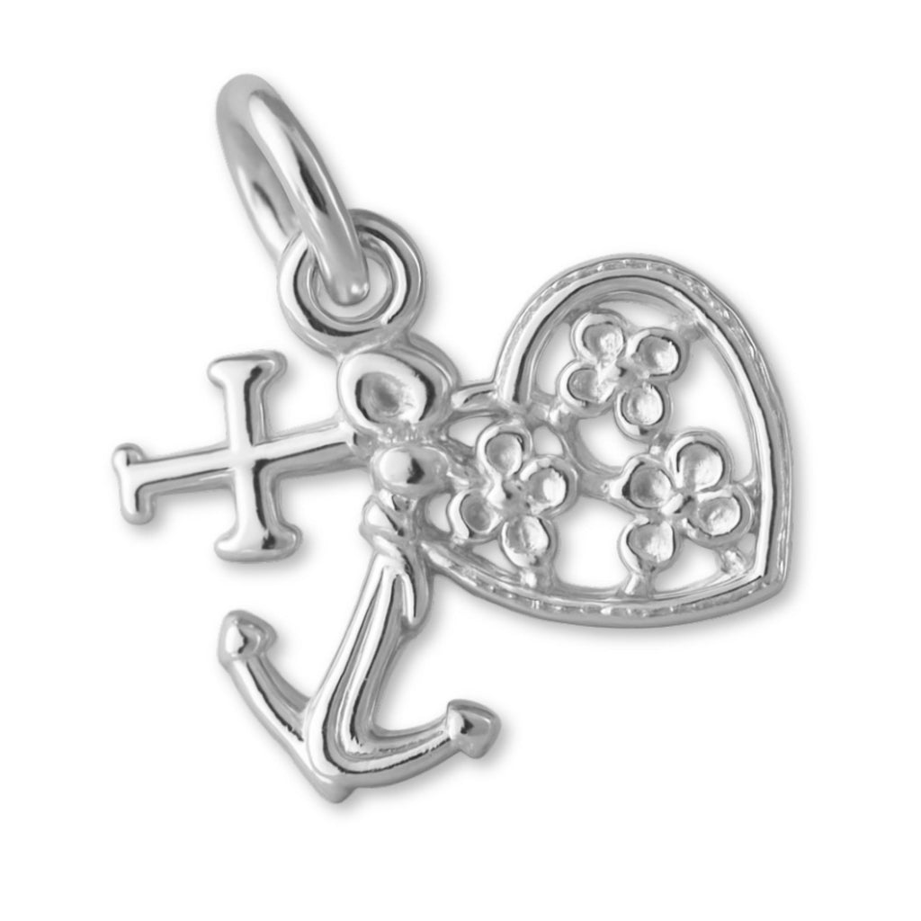 999 Pure Silver - Rustic Faith, Hope & Love Charm