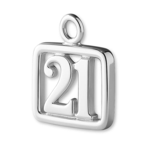 925 Sterling Silver - 21 Pendant Charm