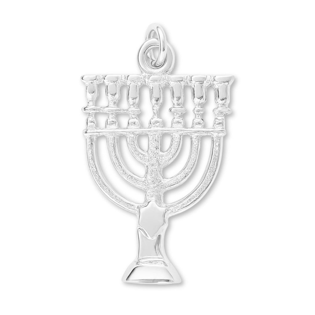 940 Argentium Silver - Temple Menorah Charm