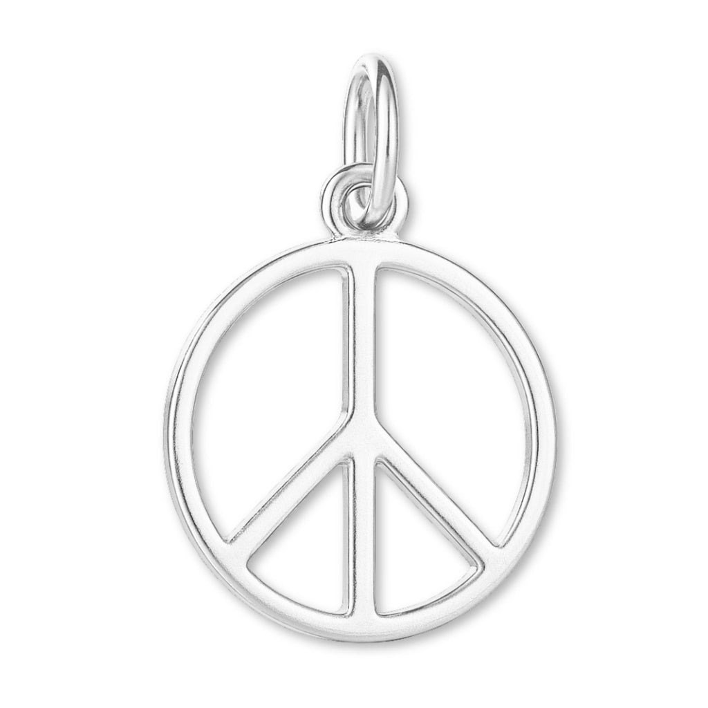 999 Pure Silver - Openwork Peace Symbol Charm