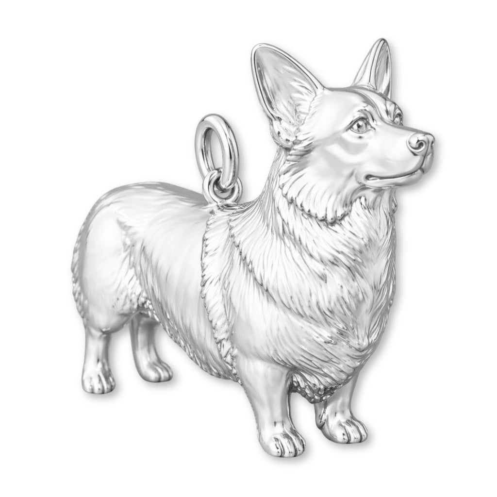 940 Argentium Silver - Pembroke Welsh Corgi Dog Charm