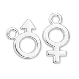 999 Pure Silver - Gender Symbols Charm