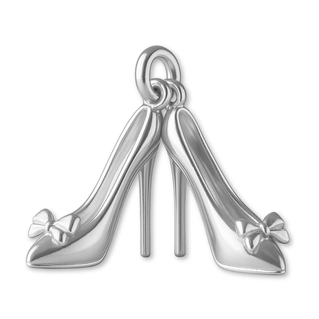 925 Sterling Silver - Bow Toe Stiletto Pair Charm