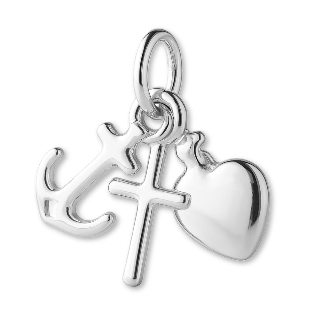 999 Pure Silver - Classic Faith, Hope & Love Charm