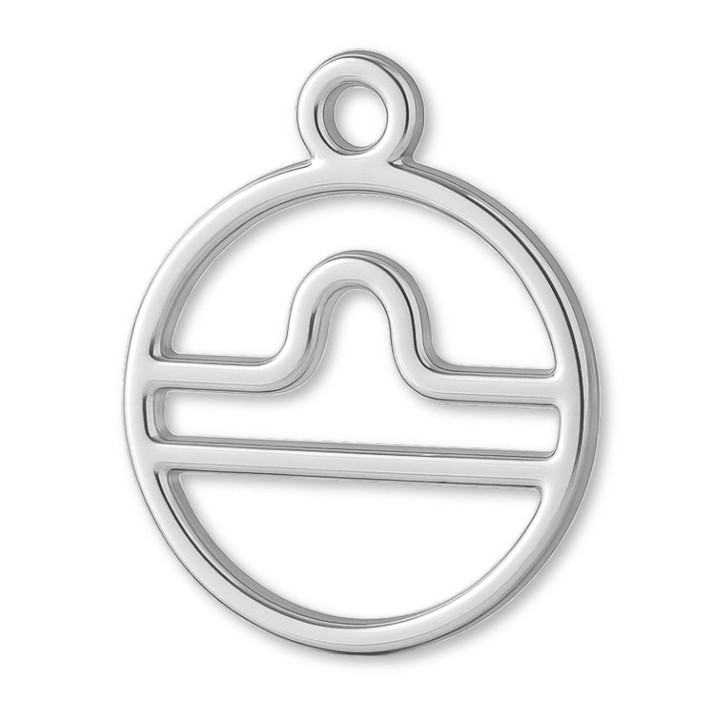 940 Argentium Silver - Libra Zodiac Round Charm