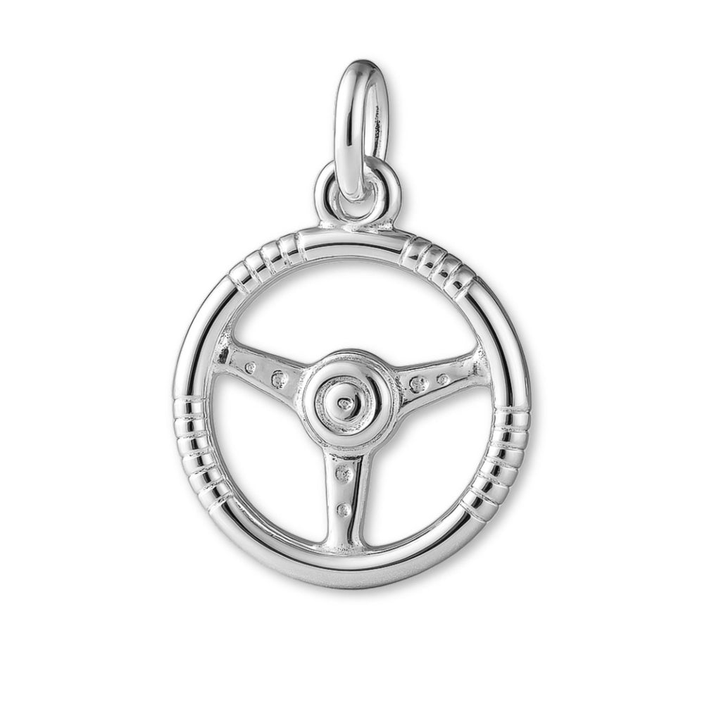 925 Sterling Silver - Classic Car Steering Wheel Charm