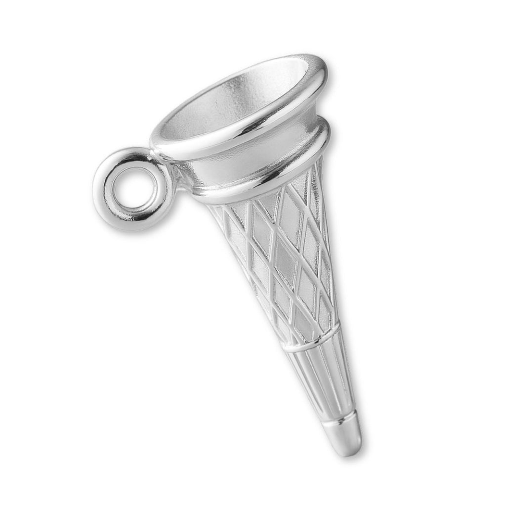 940 Argentium Silver - Classic Ice Cream Cone Charm