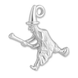 940 Argentium Silver - Flying Witch Charm
