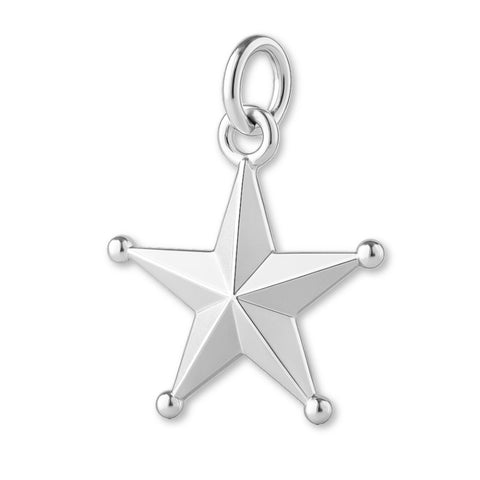 925 Sterling Silver - Classic Western Star Charm