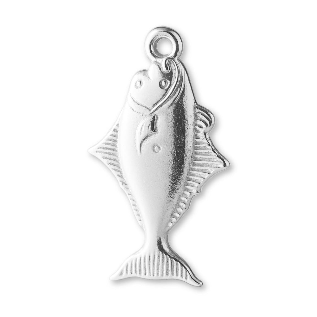 925 Sterling Silver - Flounder Fish Charm