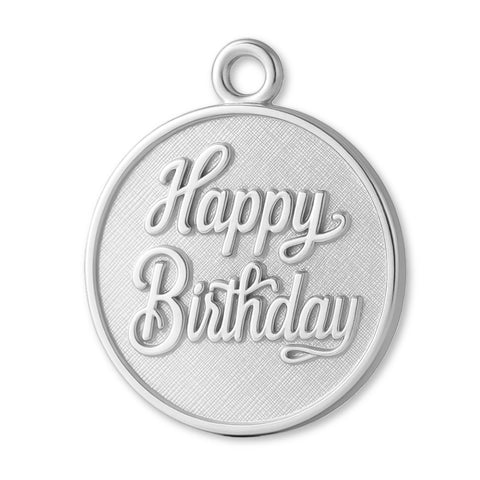 999 Pure Silver - Happy Birthday Amulet Charm