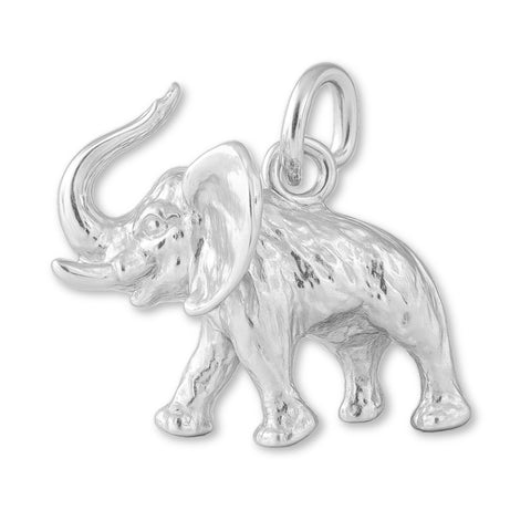 925 Sterling Silver - African Bush Elephant Charm