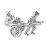 940 Argentium Silver - Rickshaw Cart Charm