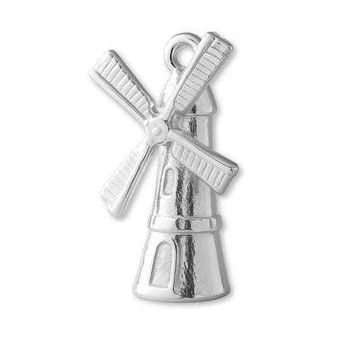 940 Argentium Silver - Dutch Windmill Charm