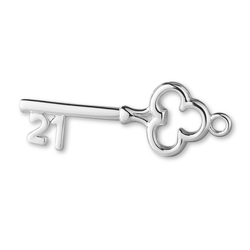 925 Sterling Silver - 21 Clover Key Charm