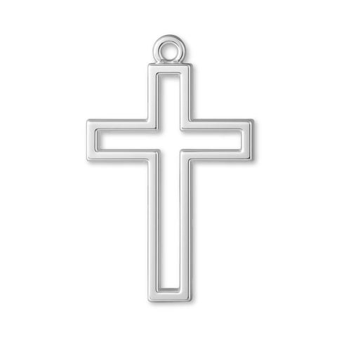 940 Argentium Silver - Open Frame Crucifix Charm