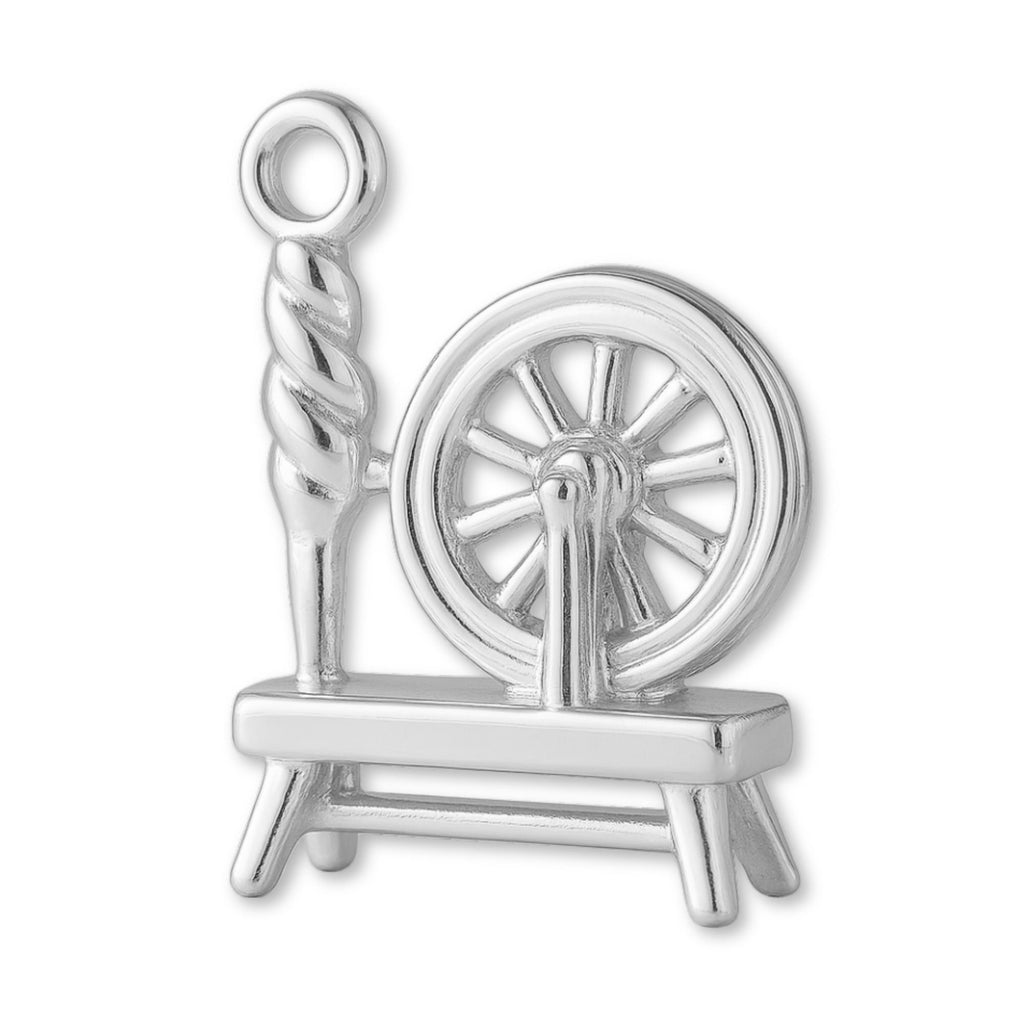 925 Sterling Silver - Spinning Wheel Charm