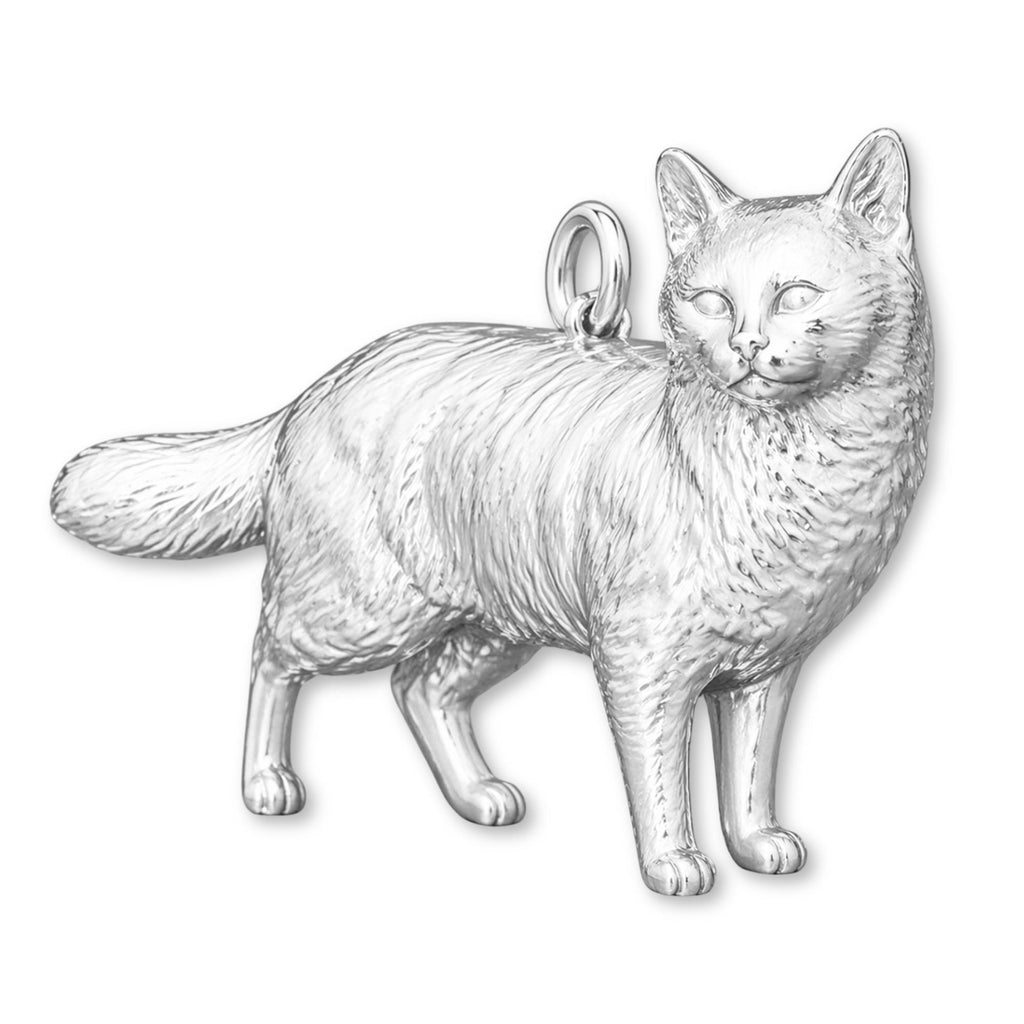 925 Sterling Silver - Turkish Van Cat Charm