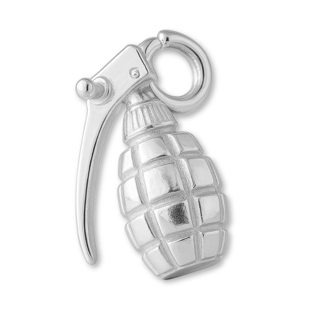 940 Argentium Silver - Hand Grenade Charm