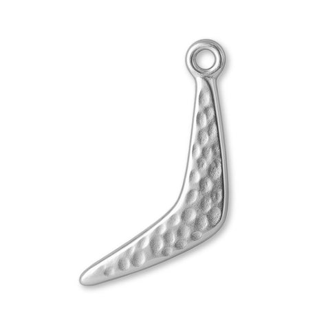999 Pure Silver - Textured Boomerang Charm
