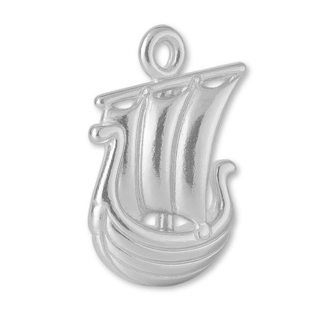 940 Argentium Silver - Viking Longship Charm