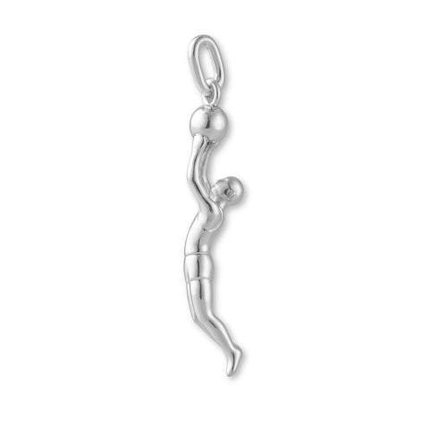 925 Sterling Silver - Basketball Slam Dunk Charm