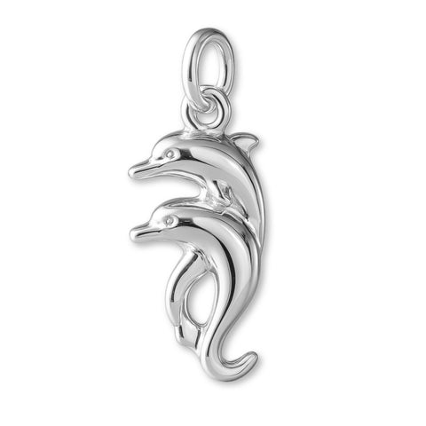925 Sterling Silver - Twin Dolphins Charm