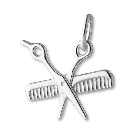 925 Sterling Silver - Scissors & Comb Charm