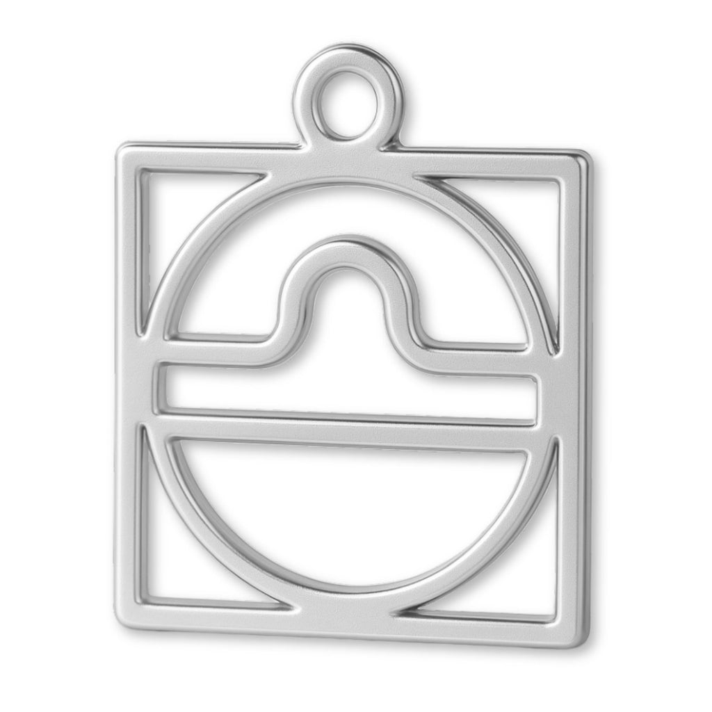 999 Pure Silver - Libra Zodiac Square Charm