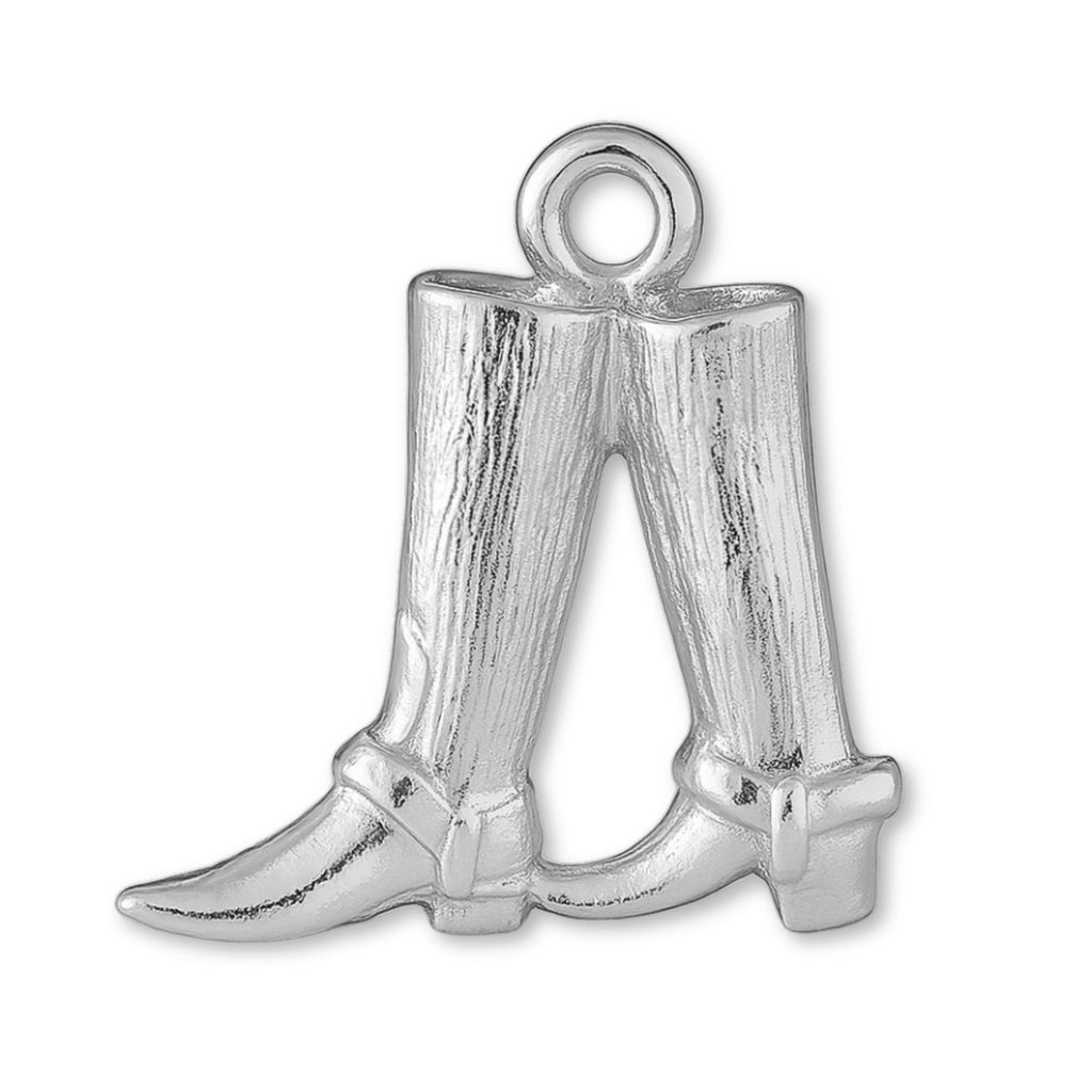 925 Sterling Silver - Classic Cowboy Boots Charm