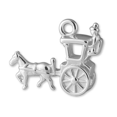 999 Pure Silver - Horse Drawn Carriage Charm