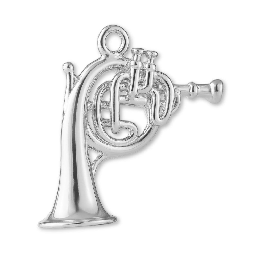 925 Sterling Silver - Single French Horn Charm
