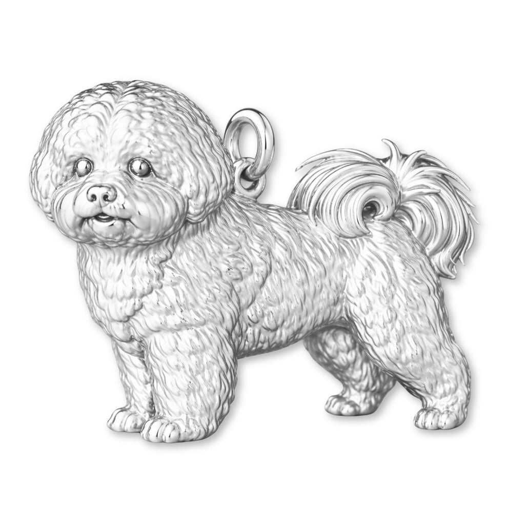 940 Argentium Silver - Bichon Frise Dog Charm