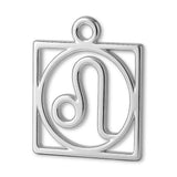 940 Argentium Silver - Leo Zodiac Square Charm