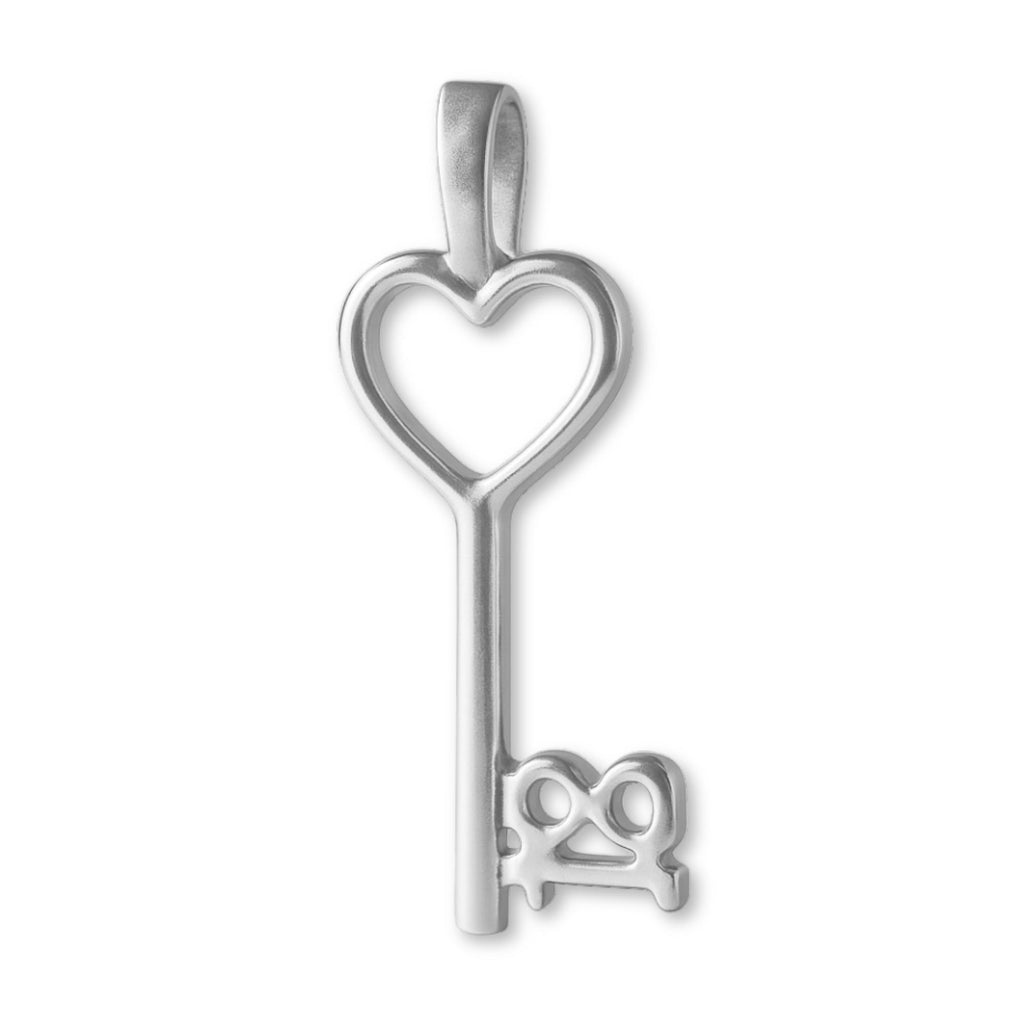 999 Pure Silver - 18 Heart Key Charm