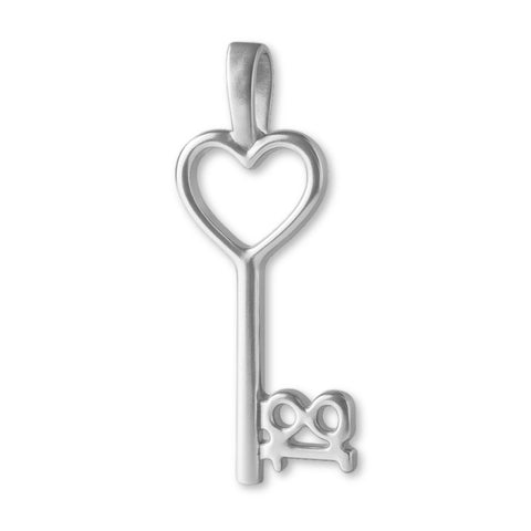 999 Pure Silver - 18 Heart Key Charm