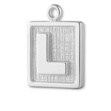 940 Argentium Silver - L Plate Charm