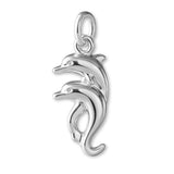 940 Argentium Silver - Twin Dolphins Charm