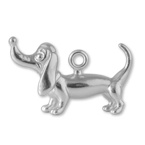 999 Pure Silver - Whimsical Dachshund Dog Charm
