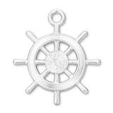 999 Pure Silver - Nautical Wheel Compass Charm
