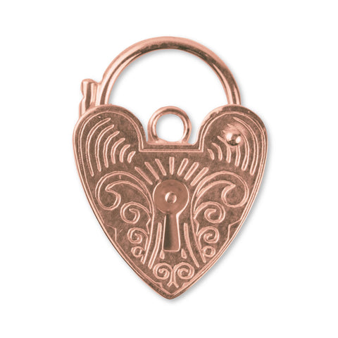 9ct Rose Gold - Engraved Padlock Clasp