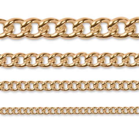 9ct Yellow Gold - Curb - Chain Roll